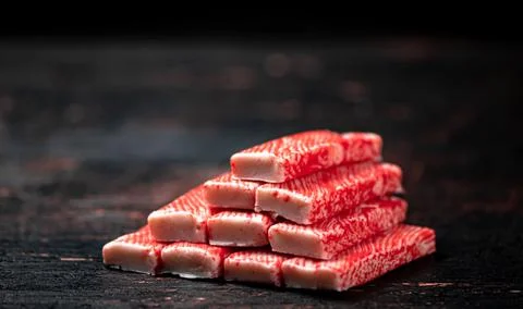 A bunch of crab meat on the table. Stock Photos