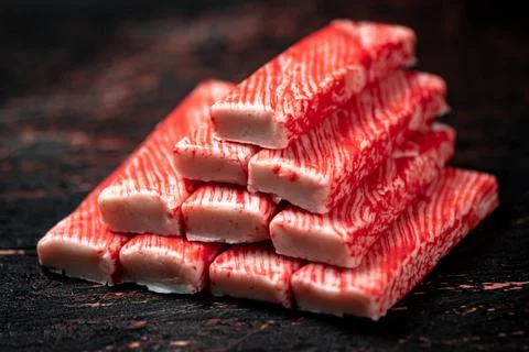 A bunch of crab meat on the table. Stock Photos