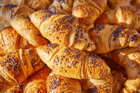 The bunch of croissants 스톡 사진