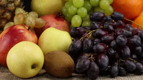 A bunch of different fruits Stock Footage 123869597