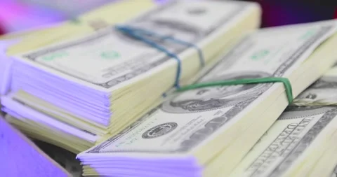 Bunch of dollar bills inside a box Stock-Footage 155456281