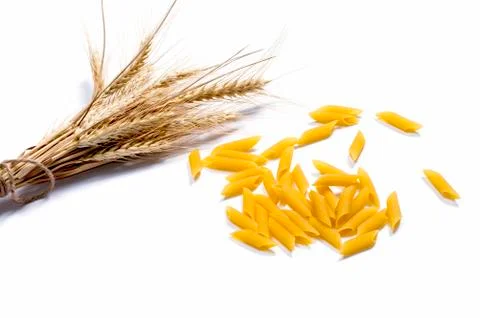 Bunch of ears and spaghetti, isolate Stock Photos