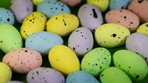 A bunch of Easter eggs in various colors Stock Photos