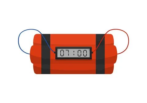 Bunch of explosives with timer Stock Illustration