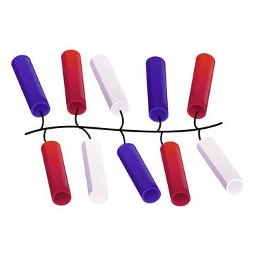 Bunch of firecrackers, red, blue, white, symbol of patriotism of the USA Stock Illustration