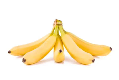 Bunch of five bananas Stock Photos