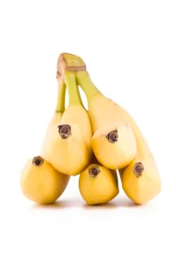 Bunch of five bananas Stock Photos