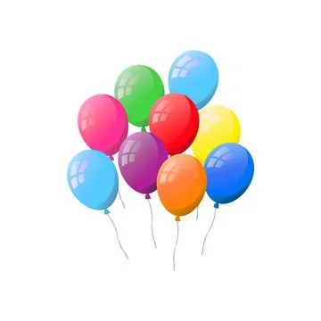Bunch of flat helium balloons. Stock Illustration