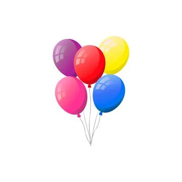 Bunch of flat helium balloons. Stock Illustration