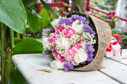 Bunch of flowers gift Stock Photos