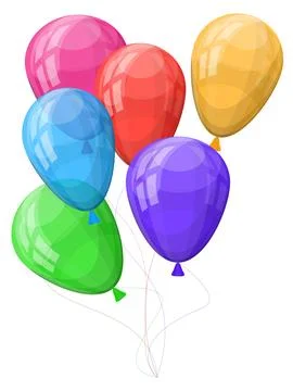 Bunch of flying balloons Stock Illustration