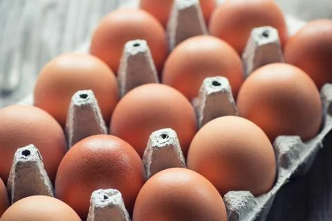 Bunch of fresh eggs Stock Photos