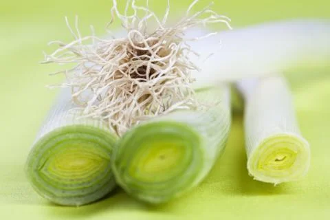 Bunch of fresh leeks Stock Photos