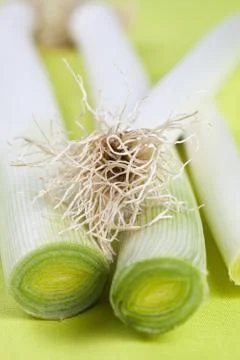 Bunch of fresh leeks Stock Photos