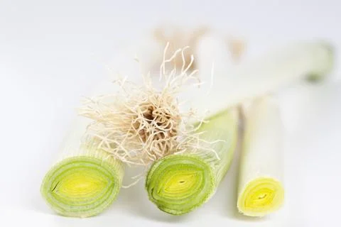 Bunch of fresh leeks Stock Photos