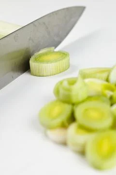 Bunch of fresh leeks Stock Photos