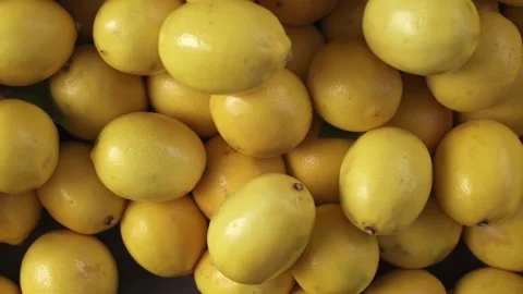 Bunch of fresh ripe lemons. Video stock 144894617