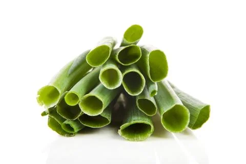Bunch of fresh spring onions Stock Photos