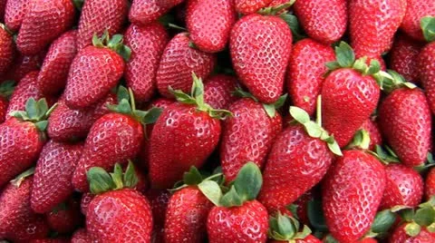Bunch of fresh strawberries Stock Footage 10863421