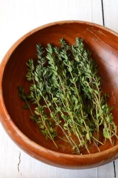 Bunch of fresh thyme Stock Photos