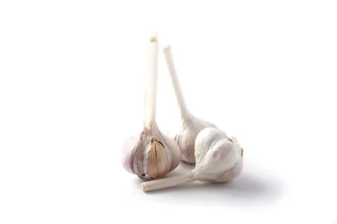 Bunch garlic isolated Stock Photos