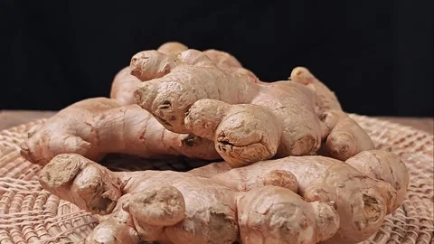 Bunch of Ginger rhizome rotating. Stock Footage 306004405