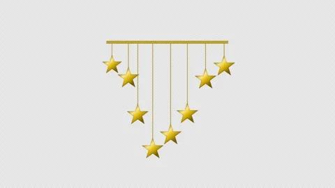 A bunch of gold stars hanging from a string icon concept loop animation vid.. Video stock 266087984
