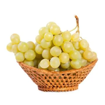 Bunch of grapes in a basket Stock Photos