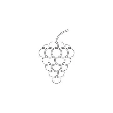 Bunch of grapes. flat vector icon Stock Illustration