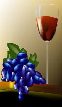 Bunch of grapes Stock Illustration