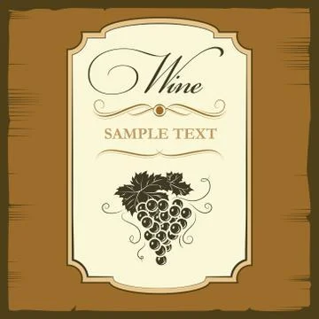 Bunch of grapes for label of wine Stock Illustration