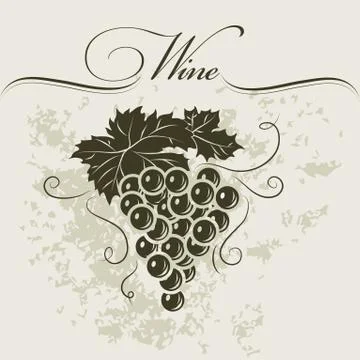 Bunch of grapes for label of wine Stock Illustration
