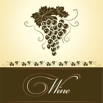 Bunch of grapes for label of wine Stock Illustration