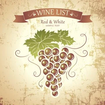 Bunch of grapes for label of wine Stock Illustration