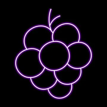 A bunch of grapes in neon effect Stock Illustration