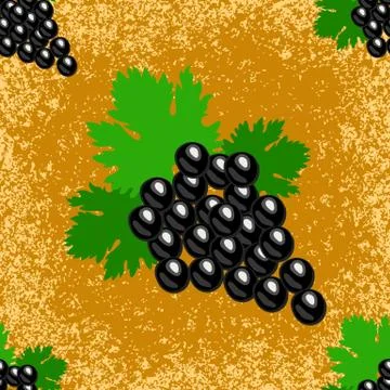 Bunch of grapes. Seamless pattern. Stock Illustration