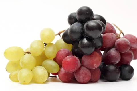 Bunch of grapes on white background Stock Photos
