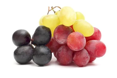 Bunch of grapes on white background Stock Photos