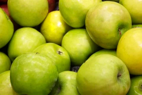 Bunch of green apples Stock Photos