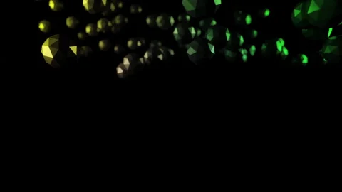 A bunch of green bubbles are floating in the air on a black background Stock Footage 267882244