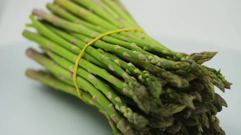 Bunch of Green Fresh Asparagus Stock Footage 169727293