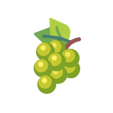 Bunch of green grapes flat icon. Slot machine symbol Stock Illustration