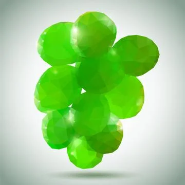Bunch of Green Grapes Stock Illustration