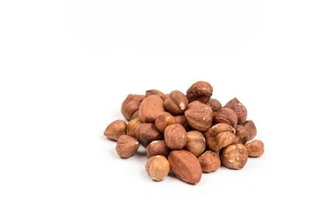 Bunch of hazelnut isolated over white background Stock Photos