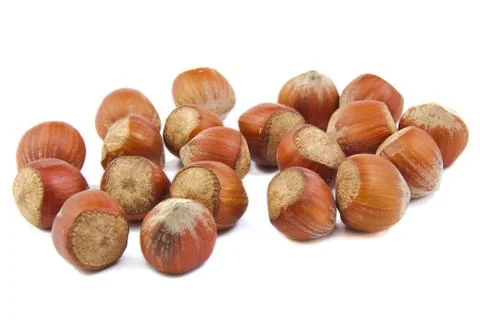 Bunch of hazelnuts Stock Photos