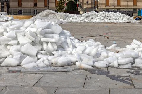 Bunch of Ice Pavement Foto stock