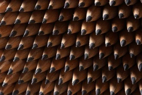 Bunch of identical graphite pencils Foto stock