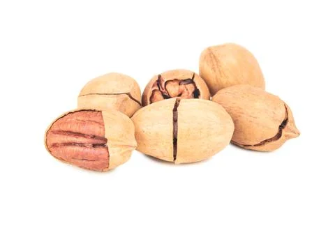 Bunch of inshell pecans Stock Photos