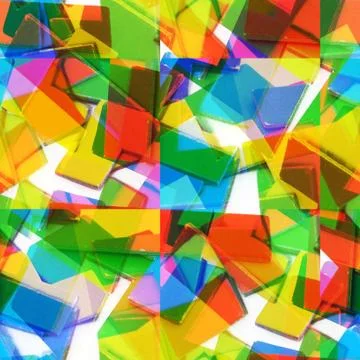 A bunch of jumbled up shapes in a square frame. really mixed up and random. Stock Photos