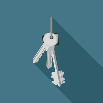 Bunch of keys flat icon. Stock Illustration